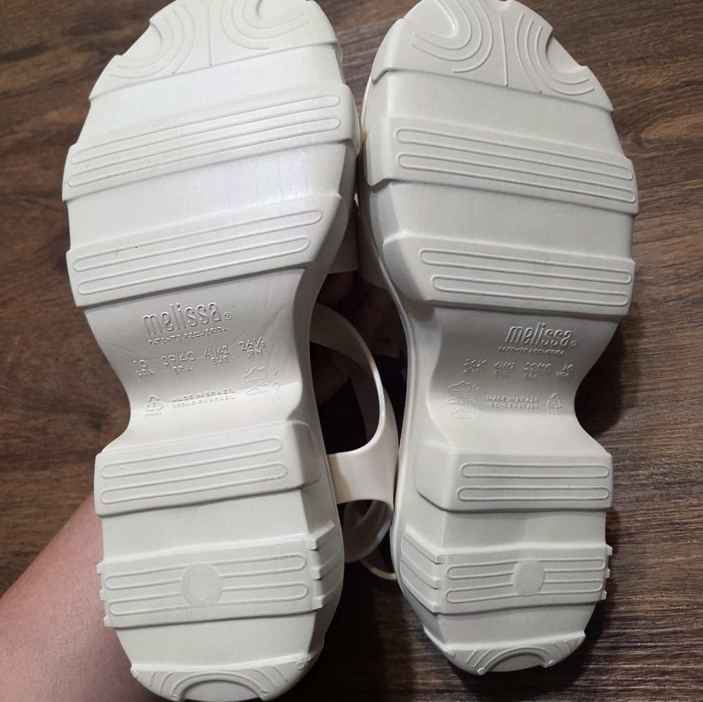 Melissa Anthropologie Ella Cream Platform Sandals Shoes 10 View 6